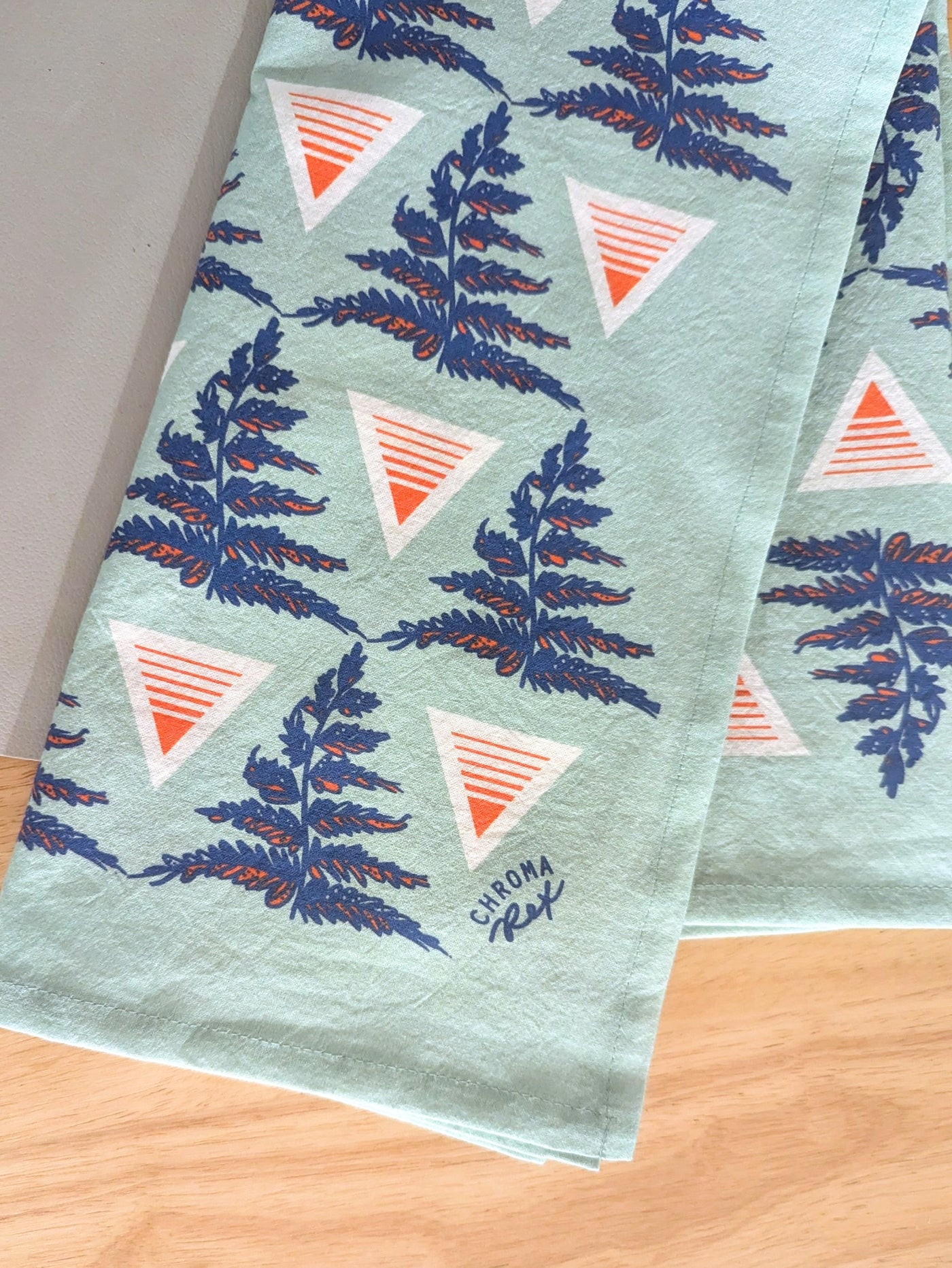 "Geometric Ferns" Tea Towel