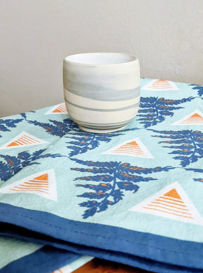 "Geometric Ferns" Tea Towel